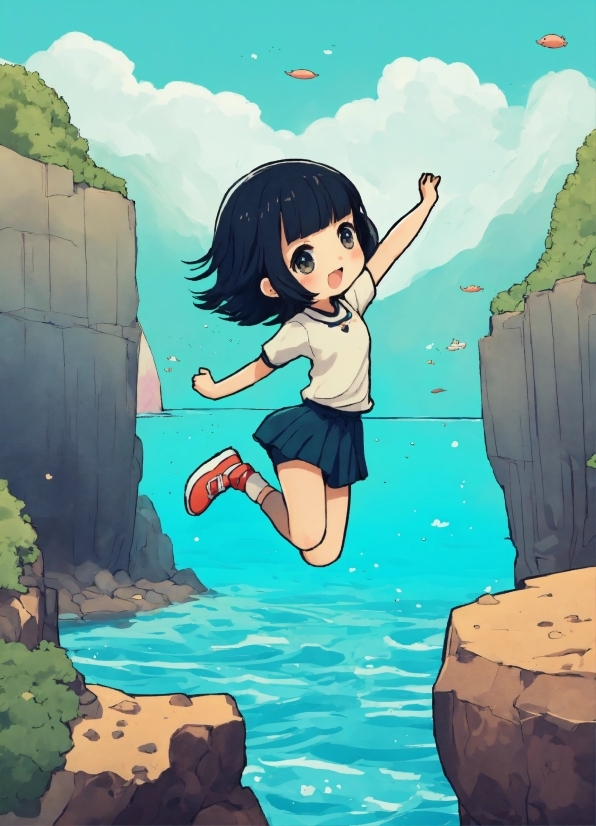 Hair, Water, Hairstyle, Cartoon, Cloud, World