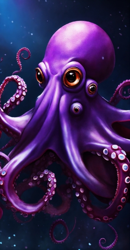 Hd Wallpaper Website, Purple, Light, Organism, Violet, Octopus