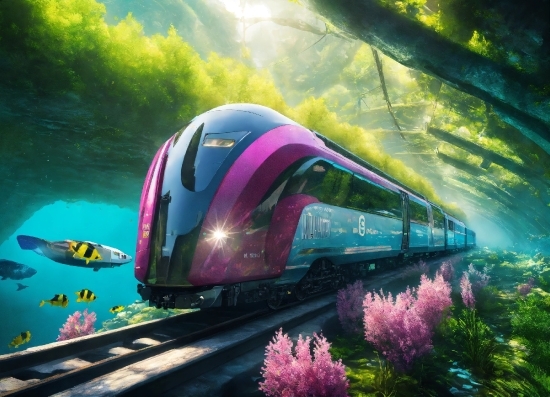 Heart Png Download, Train, Plant, Vehicle, Green, Bullet Train