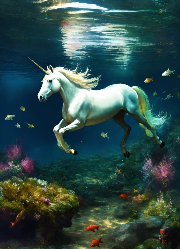 Horse, Water, Plant, Light, Nature, Natural Environment