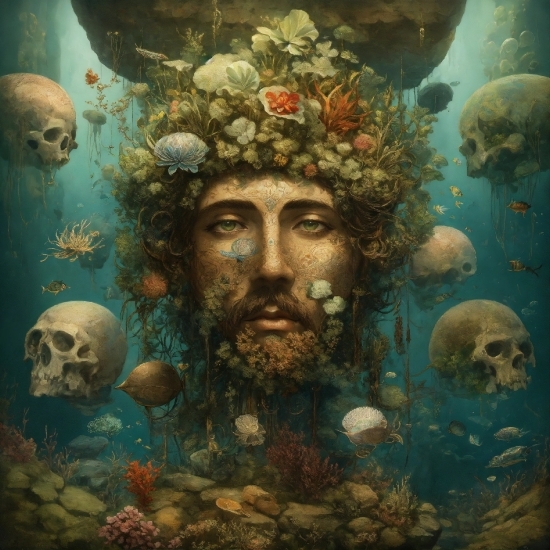 Imac Wallpaper 4k, Organism, Art, Underwater, Beard, Painting