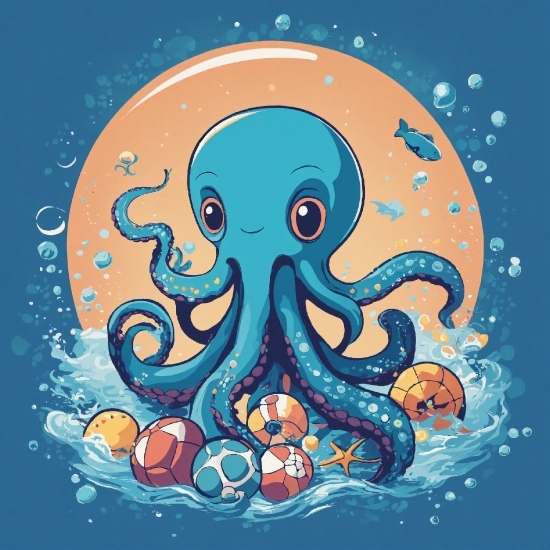 Jesus Background Wallpaper, Octopus, Marine Invertebrates, Water, Azure, Cartoon