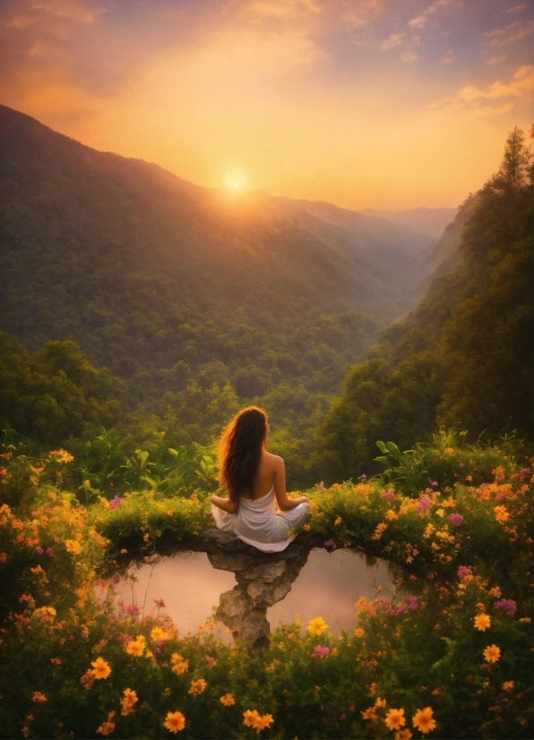 Kinemaster Background Video Effects, Flower, Cloud, Sky, Plant, Mountain