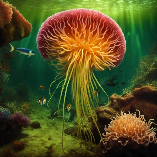 Laptop Display Wallpaper, Plant, Green, Nature, Marine Invertebrates, Underwater