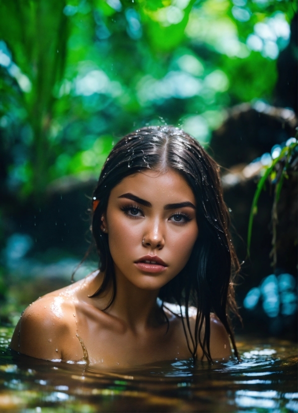 Lip, Water, People In Nature, Natural Environment, Eyelash, Flash Photography