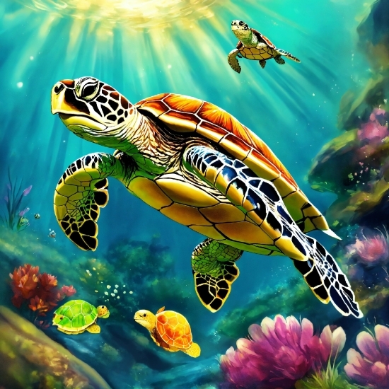 Live Video Wallpaper For Pc Free Download Hd, Nature, Natural Environment, Organism, Hawksbill Sea Turtle, Reptile