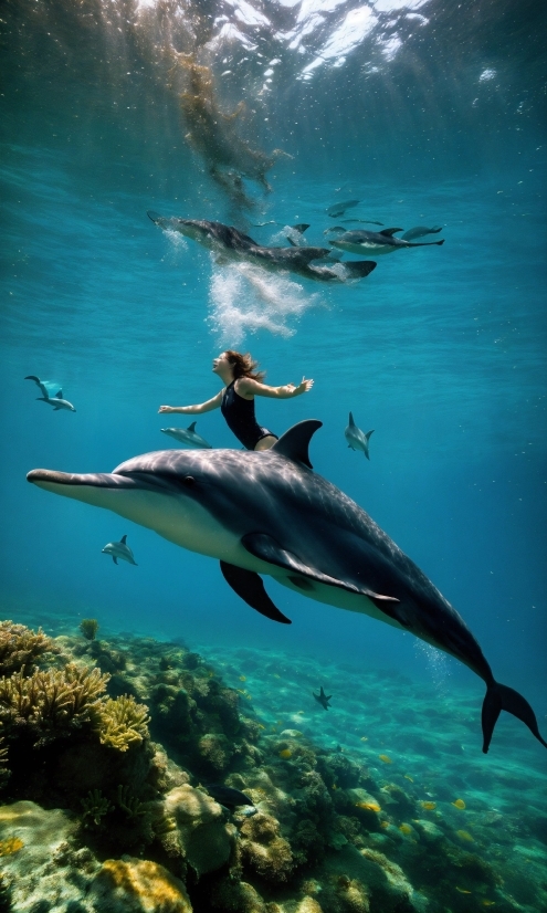 Lively Wallpaper For Windows 7, Water, Fin, Underwater, Fluid, Common Dolphins