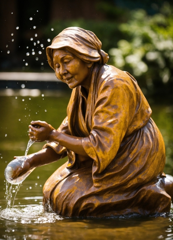 Luminar Ai Full, Water, Human Body, Statue, Sculpture, Temple