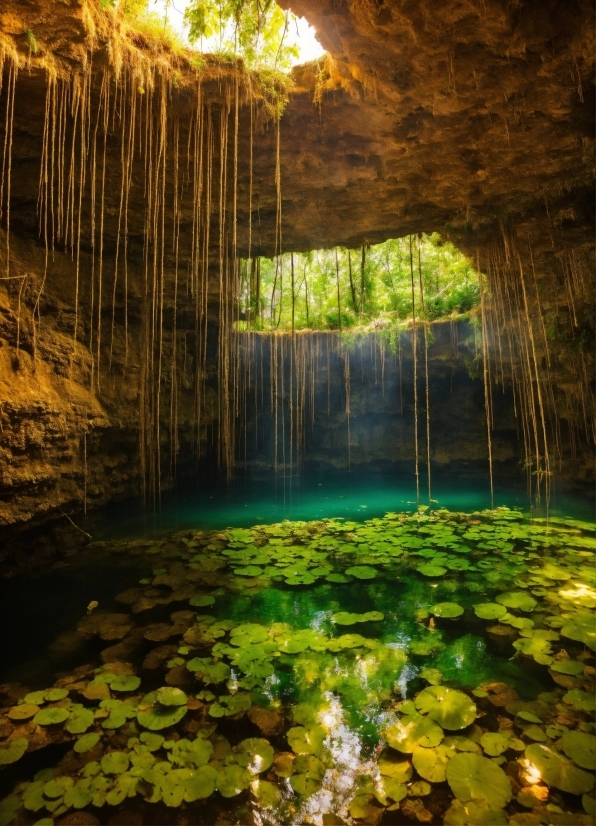 Mac Os Wallpaper 4k, Water, Water Resources, Plant, Light, Underground Lake