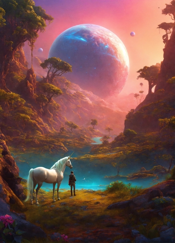 Pink Aesthetic Wallpaper, Horse, Sky, Atmosphere, Plant, Ecoregion