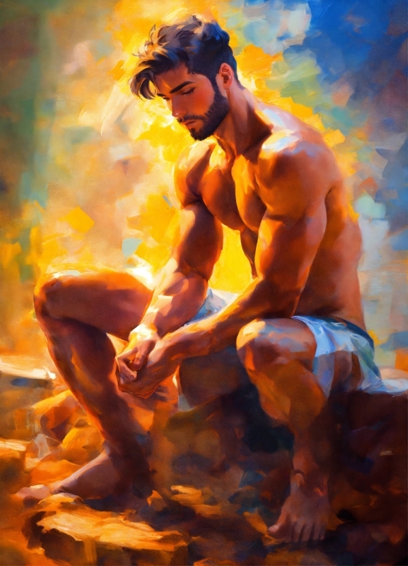 Rainbow Hd Wallpaper, Muscle, Shorts, Sunglasses, Art, Painting