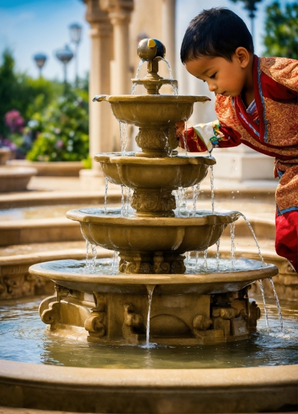 Reel Stock Videos, Water, Daytime, Fountain, Temple, Sky