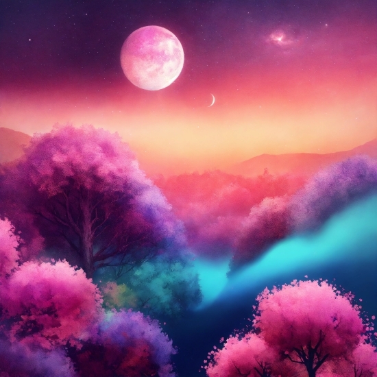 Royalty Free Stock Illustrations, Atmosphere, Moon, Sky, Light, Nature