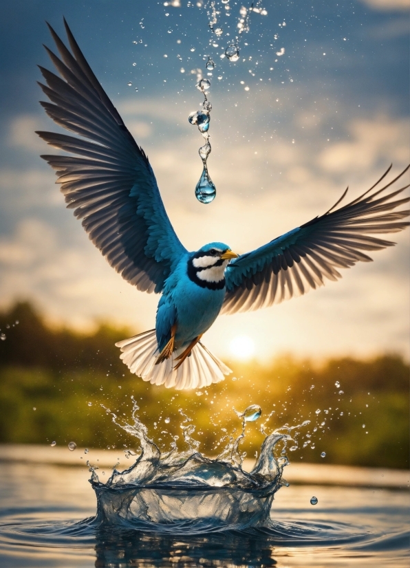 Sci Fi Stock Footage, Bird, Water, Sky, Nature, Sunlight