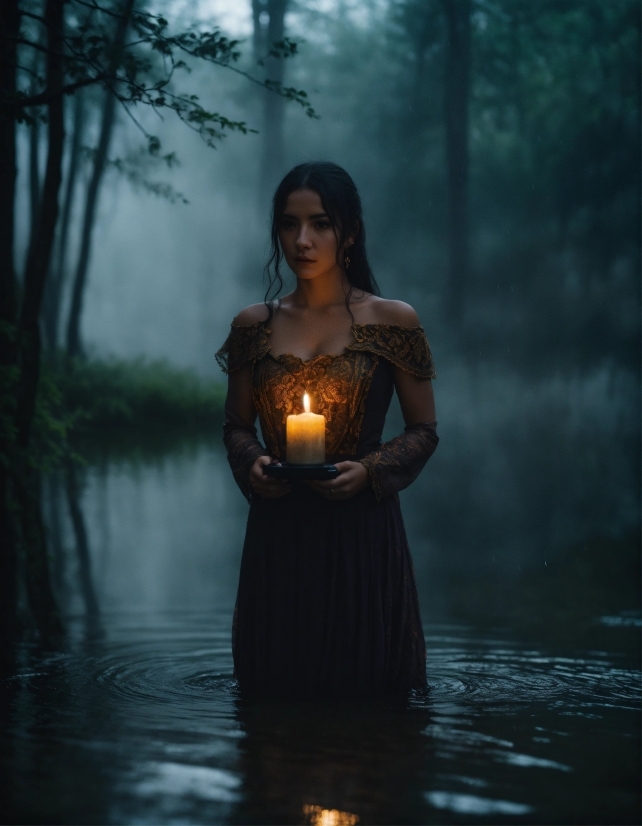 Stock Images Subscription, Water, Flash Photography, Tree, Candle, People In Nature