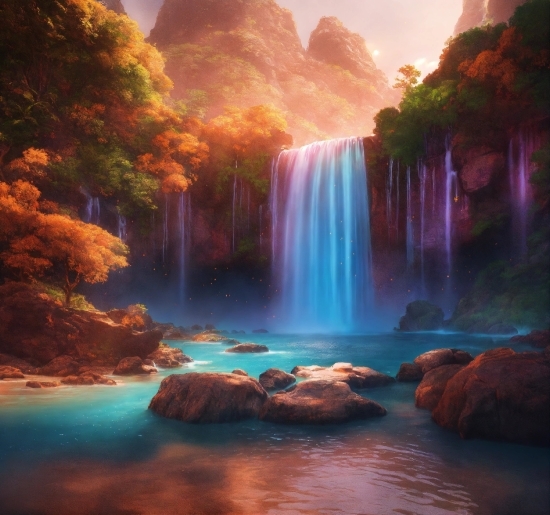 The Ai That Creates Any Picture, Water, Sky, Water Resources, Natural Landscape, Waterfall