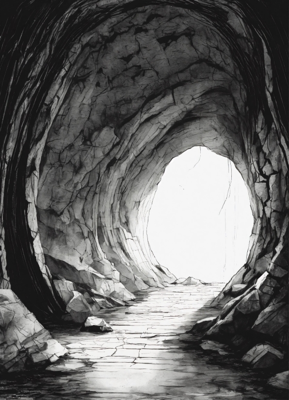 Unsplash Stock Footage, Black-and-white, Wood, Cave, Formation, Landscape