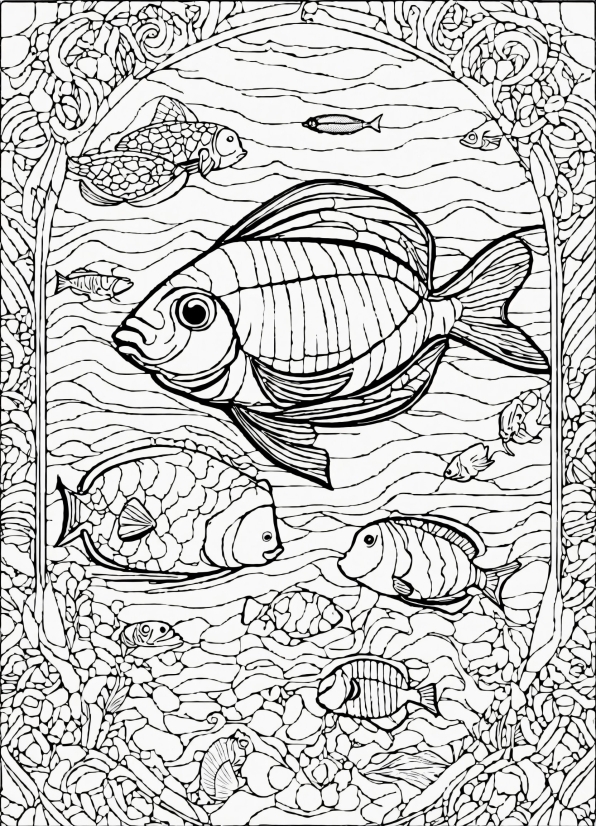 Vertebrate, Organism, Fish, Art, Fin, Rectangle