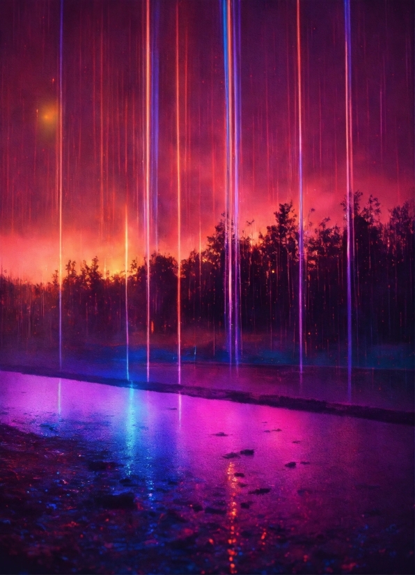 Wallpaper Anime Dark Aesthetic, Water, Purple, Sky, Fluid, Natural Landscape