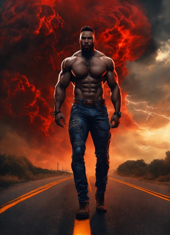 Wallpaper Download Photo Gallery, Muscle, Flash Photography, Standing, Red, Cg Artwork