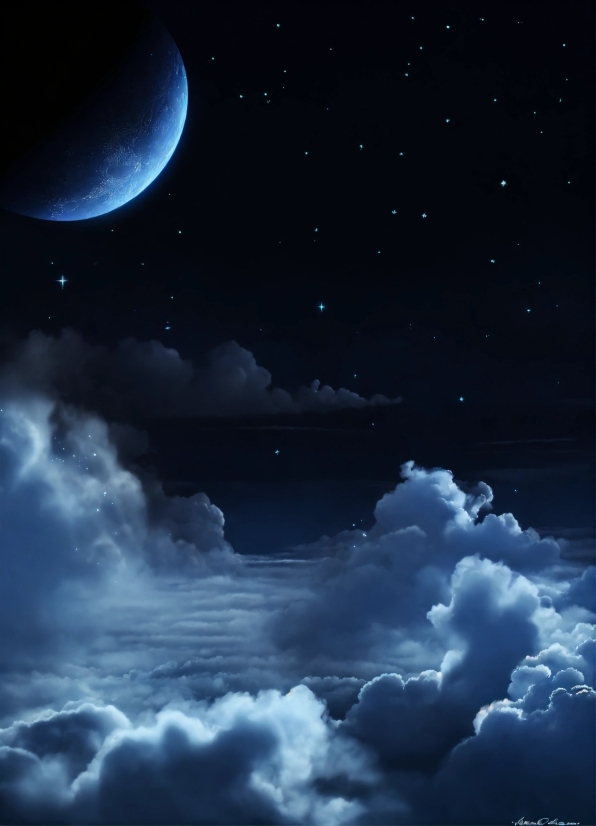 Wallpaper Hd Aesthetic Anime, Cloud, Sky, Atmosphere, Moon, World