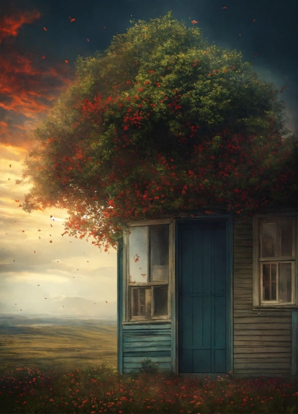 Wallpaper Keren 3d Anime, Plant, Sky, Atmosphere, Window, Building