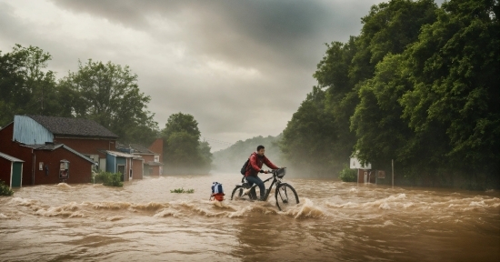 Water, Bicycle, Cloud, Wheel, Sky, Tire