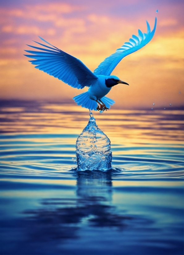 Water, Bird, Liquid, Sky, Blue, Azure