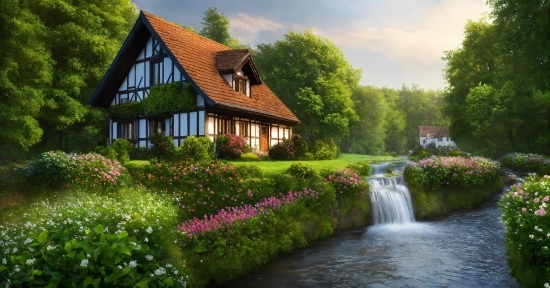 Water, Cloud, Plant, Sky, Building, Flower