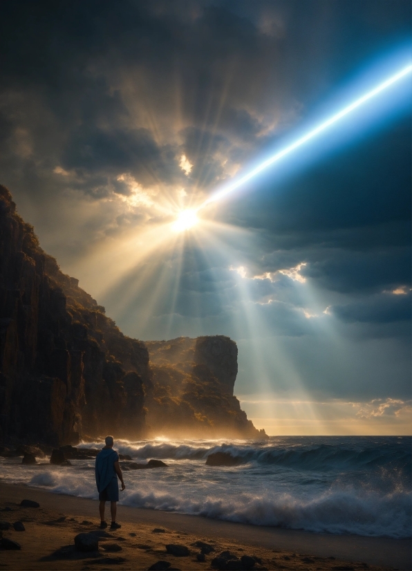 Water, Cloud, Sky, Atmosphere, Light, Beach