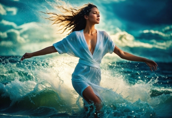 Water, Cloud, Sky, Hairstyle, People In Nature, Nature