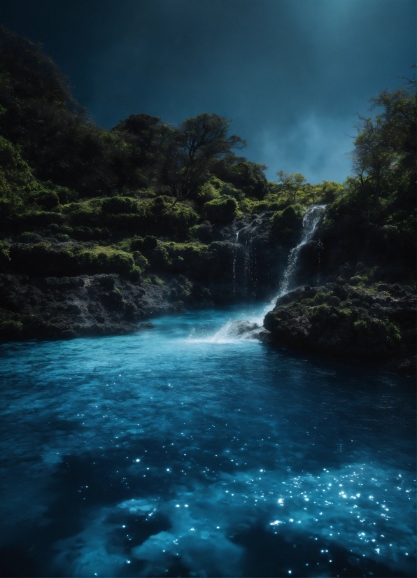 Water, Cloud, Sky, Natural Landscape, Fluvial Landforms Of Streams, Waterfall