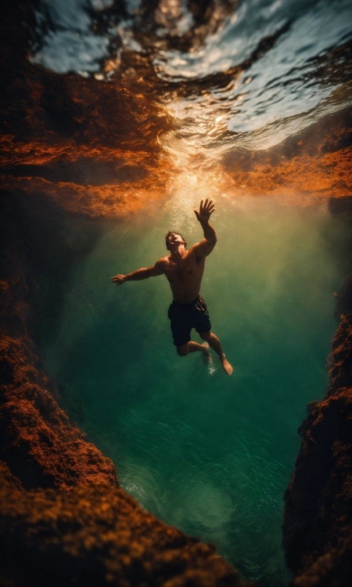 Water, Cloud, Sky, People In Nature, Body Of Water, Underwater