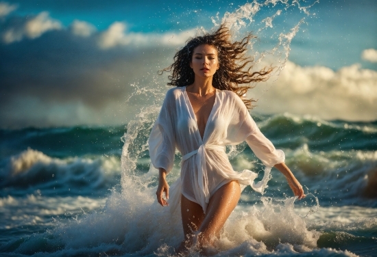 Water, Cloud, Sky, People In Nature, Flash Photography, Happy