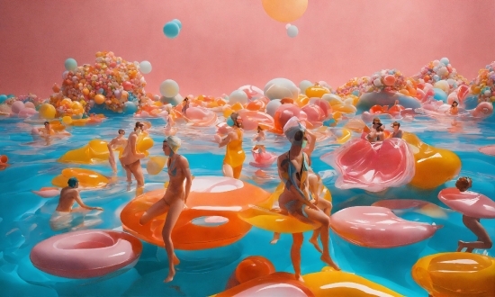 Water, Liquid, Toy, Orange, Pink, Balloon