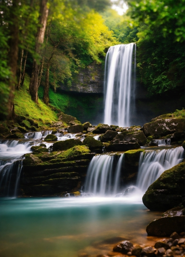 Water, Plant, Fluvial Landforms Of Streams, Light, Natural Landscape, Nature