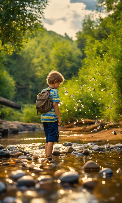 Water, Shorts, Plant, Sky, People In Nature, Leaf