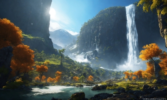 Water, Sky, Plant, Mountain, Light, Cloud