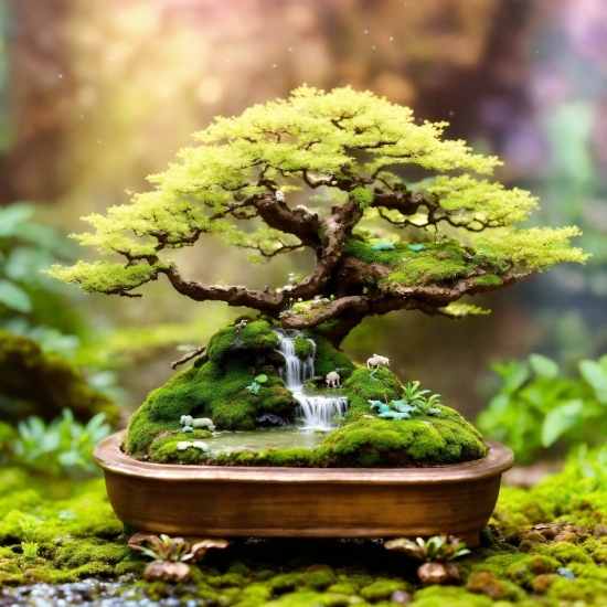 Without Copyright Video Clip, Plant, Bonsai, Leaf, Flowerpot, Natural Landscape