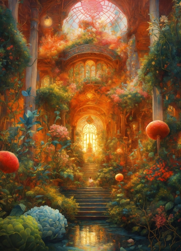 World, Nature, Temple, Orange, Interior Design, Paint