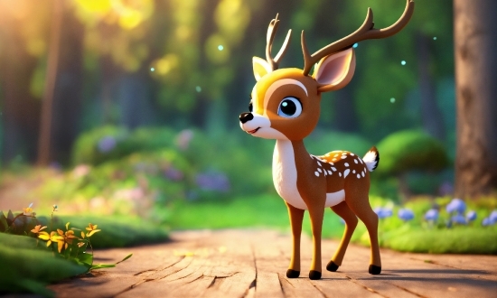 Adobe Premiere Cut Clip, Plant, Deer, Cartoon, Fawn, Grass