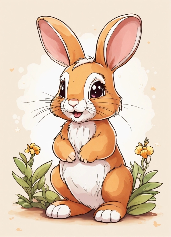 Adobe Premiere Video, Plant, Flower, Rabbit, Cartoon, Ear