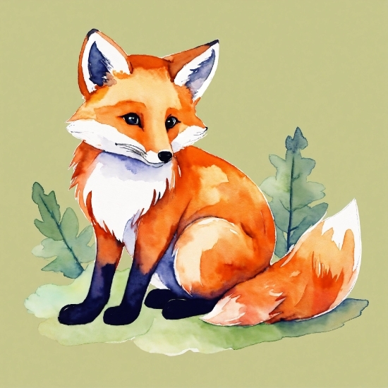 After Effects Online Editor Free, Red Fox, Painting, Art, Carnivore, Cartoon