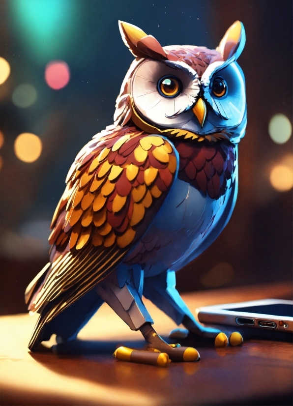 Ai Video Enhancer App, Bird, Light, Beak, Blue, Owl