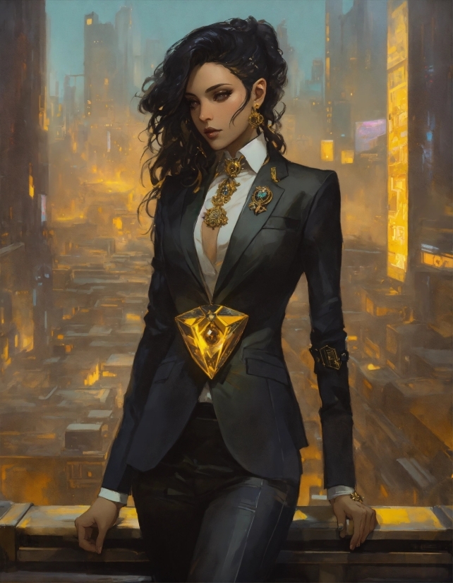 Angel Wings Canvas, Sleeve, Black Hair, Fashion Design, Cg Artwork, Blazer