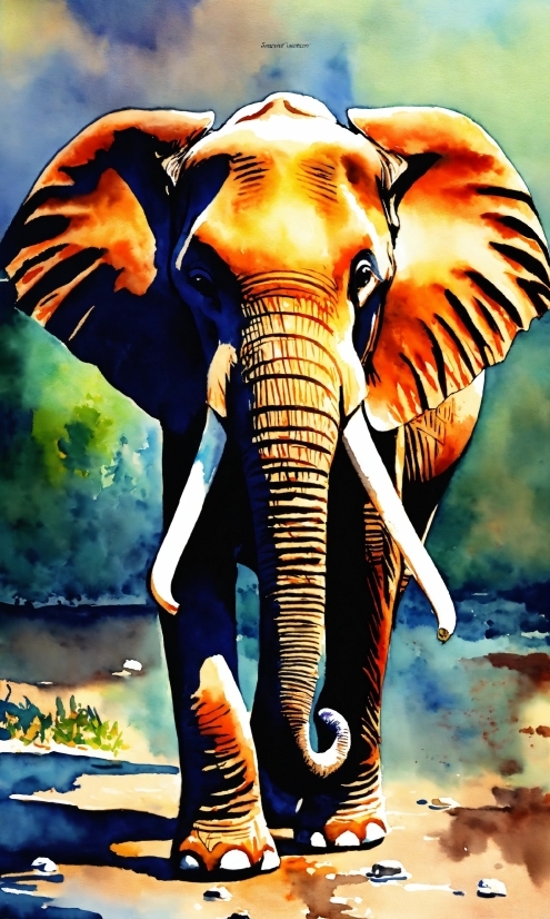 Anime Copyright Free Images, Elephant, Vertebrate, Nature, Working Animal, Organism