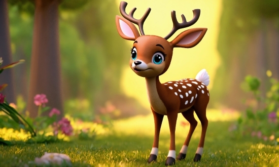 Avidemux Cut Video, Plant, Deer, Cartoon, Grass, Natural Landscape