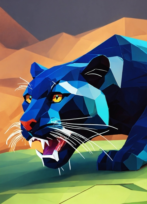 Azure, Sleeve, Carnivore, Felidae, Art, Paint