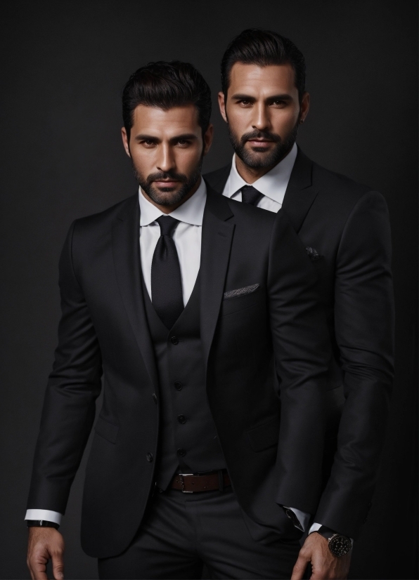 Best Photo Enhancer Online, Suit Trousers, Dress Shirt, Beard, Black, Flash Photography