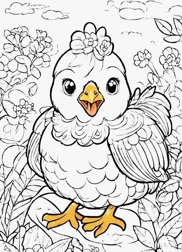 Bird, Facial Expression, White, Natural Environment, Botany, Cartoon